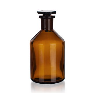 Obrázok ku produktu STEILBRUST reagenčná fľaša úzkohrdlá, hnedá so zabrúsenou zátkou 500ml
