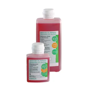 Obrázok ku produktu CHLORHEXIDINE 2% ALCOHOLIC farebný 500ml alkoholový roztok na dezinfekciu kože