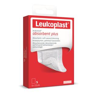 Obrázok ku produktu LEUKOPLAST Absorbent Plus náplasť na rany 5x7.2cm 5ks