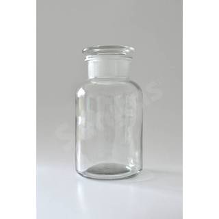 Obrázok ku produktu Prachovnica širokohrdlá, okrúhla, číra so zabrúsenou zátkou 2000ml