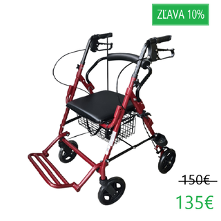 Obrázok ku produktu REHAFUND RF-616/C chodítko pre seniorov štvorkolesové skladacie OSLO PREMIUM červené