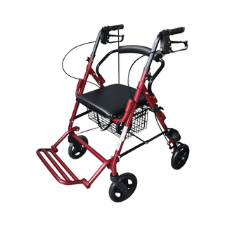 Obrázok ku produktu REHAFUND RF-616/C chodítko pre seniorov hliníkové štvorkolesové skladacie OSLO PREMIUM červené