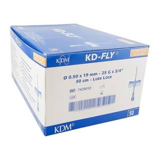 Obrázok ku produktu KD-FLY kanyla s hadičkou 0.50X19mm 25Gx3/4" 30cm-LL oranžová s motýlikom