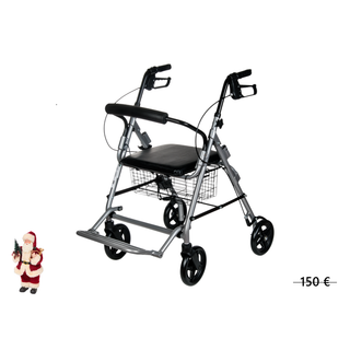 Obrázok ku produktu REHAFUND RF-616/S chodítko pre seniorov štvorkolesové skladacie OSLO PREMIUM sivé