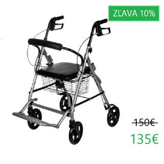 Obrázok ku produktu REHAFUND RF-616/S chodítko pre seniorov štvorkolesové skladacie OSLO PREMIUM sivé