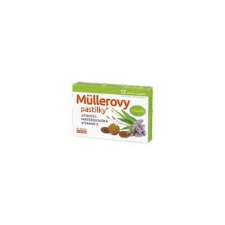 Obrázok ku produktu DR.MULLER pastilky so skorocelom, materinou dúškou a vitamínom C 12ks