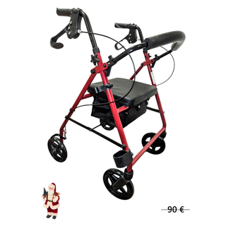 Obrázok ku produktu REHAFUND RF-610/C chodítko 4-kolesové pre seniorov červené