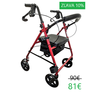 Obrázok ku produktu REHAFUND RF-610/C chodítko 4-kolesové pre seniorov červené