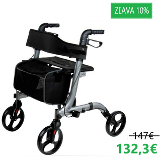 Obrázok ku produktu REHAFUND RF-620/S chodítko 4-kolesové pre seniorov LIZBONA PREMIUM sivé