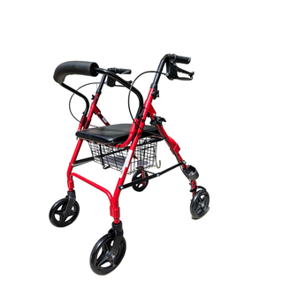 Obrázok ku produktu REHAFUND RF-615/C chodítko 4-kolesové pre seniorov DENVER PREMIUM červené
