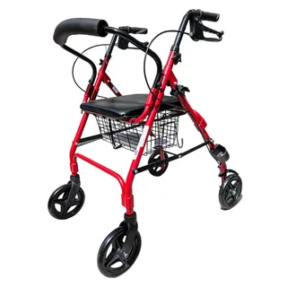 Obrázok ku produktu REHAFUND RF-615/C chodítko hliníkové 4-kolesové pre seniorov DENVER PREMIUM červené