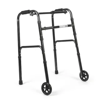 Obrázok ku produktu REHAFUND chodítko pre seniorov trojfunkčné RF-131 pevné skladacie, dvojkolesové, čierne