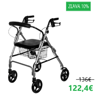 Obrázok ku produktu REHAFUND RF-615/S chodítko 4-kolesové pre seniorov DENVER PREMIUM sivé
