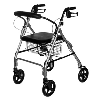 Obrázok ku produktu REHAFUND RF-615/S chodítko hliníkové 4-kolesové pre seniorov DENVER PREMIUM sivé