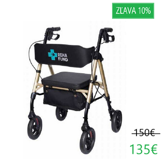Obrázok ku produktu REHAFUND RF-617/ZL MARSYLIA chodítko pre seniorov štvorkolesové zlaté