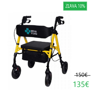 Obrázok ku produktu REHAFUND RF-617/Z MARSYLIA chodítko pre seniorov štvorkolesové žlté